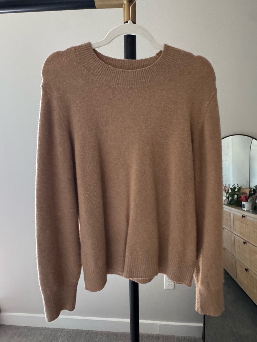 J. Crew Men's Crewneck Sweater in Camel Brown